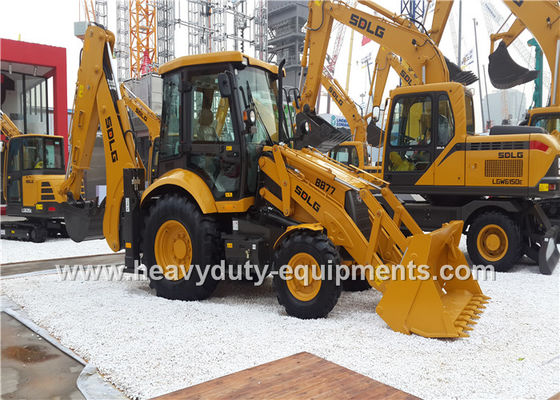 Weichai Engine Road Construction Equipment Backhoe Loader B877 With 6 In 1 Bucket nhà cung cấp