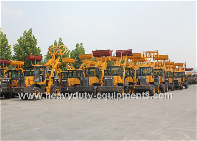 Yellow 2 Ton Wheel Loader Equipment Luxury Cab With Yuchai Turbo Engine YC4D80-T20 58kw